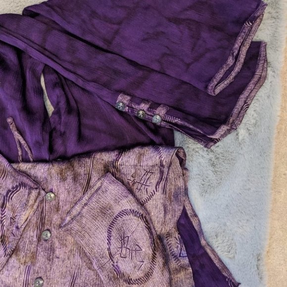 Good Earth Clothing Hand Made Set 100% Rayon tie-dye Boho lounge set - Picture 2 of 7